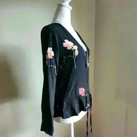 Rails Beaux Blossom Button Up Floral Romantic Prarie Chiffon Blouse S - Picture 2 of 8